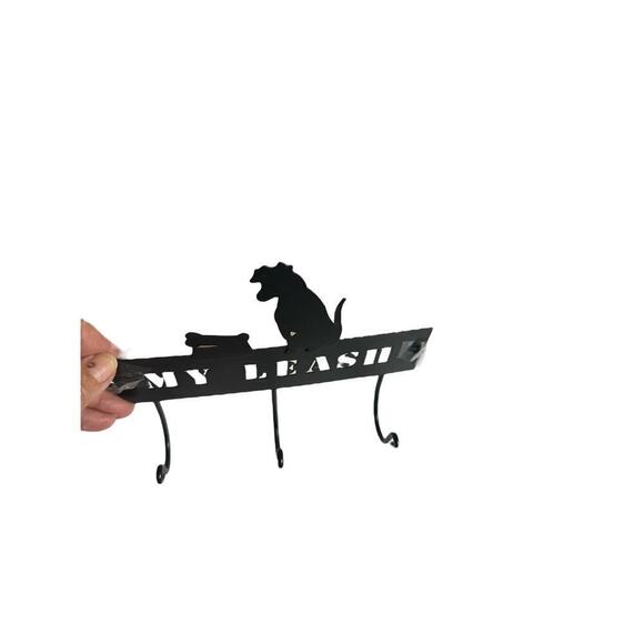 My Leash Dog Pet Leash Metal Rack Hanger 8"x6.5" Three Hooks Wall Mounte… - Picture 2 of 3